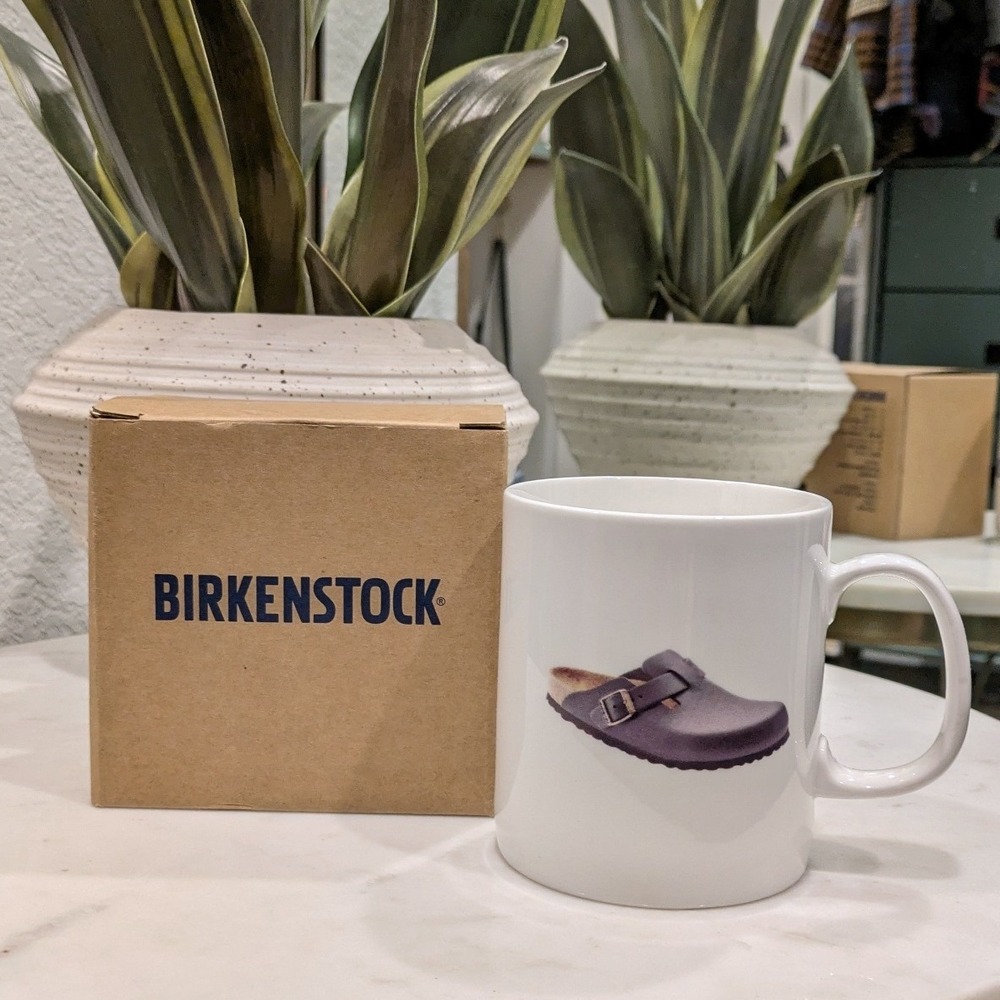 Birkenstock Boston Clog Graphic Coffee Mug Promo Limited White Ceramic Logo
